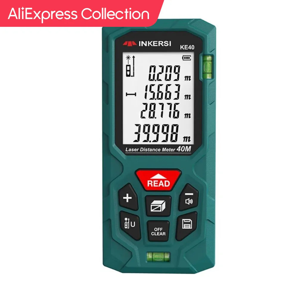 AliExpress Collection INKERSI Laser Rangefinder Digital Tape Measure 40M/70M/120m High Precision Laser Distance Meter Roulette