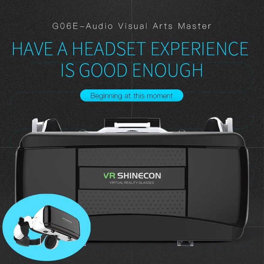 G06EB Original VR Virtual Reality 3D Glasses Box VR Cardboard Headset Helmet for IOS Android Smartphone Wireless Rocker