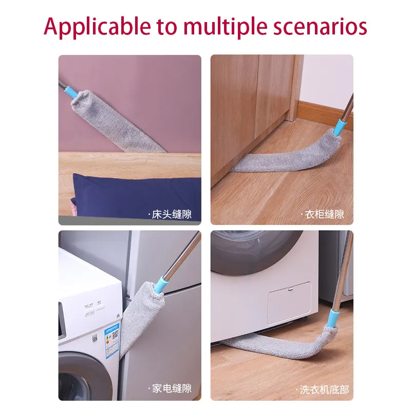 Practical Household Dust Cleaning Brush with Non-woven Cleaning Cloth Long Handle Dust Gap Brush for Home Cleaning Tool