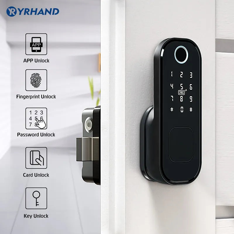 Tuya Fingerprint Door Lock Waterproof Outdoor Gate Bluetooth TT Lock Wifi Passcode IC Card Keyless Enter Electronic Lock