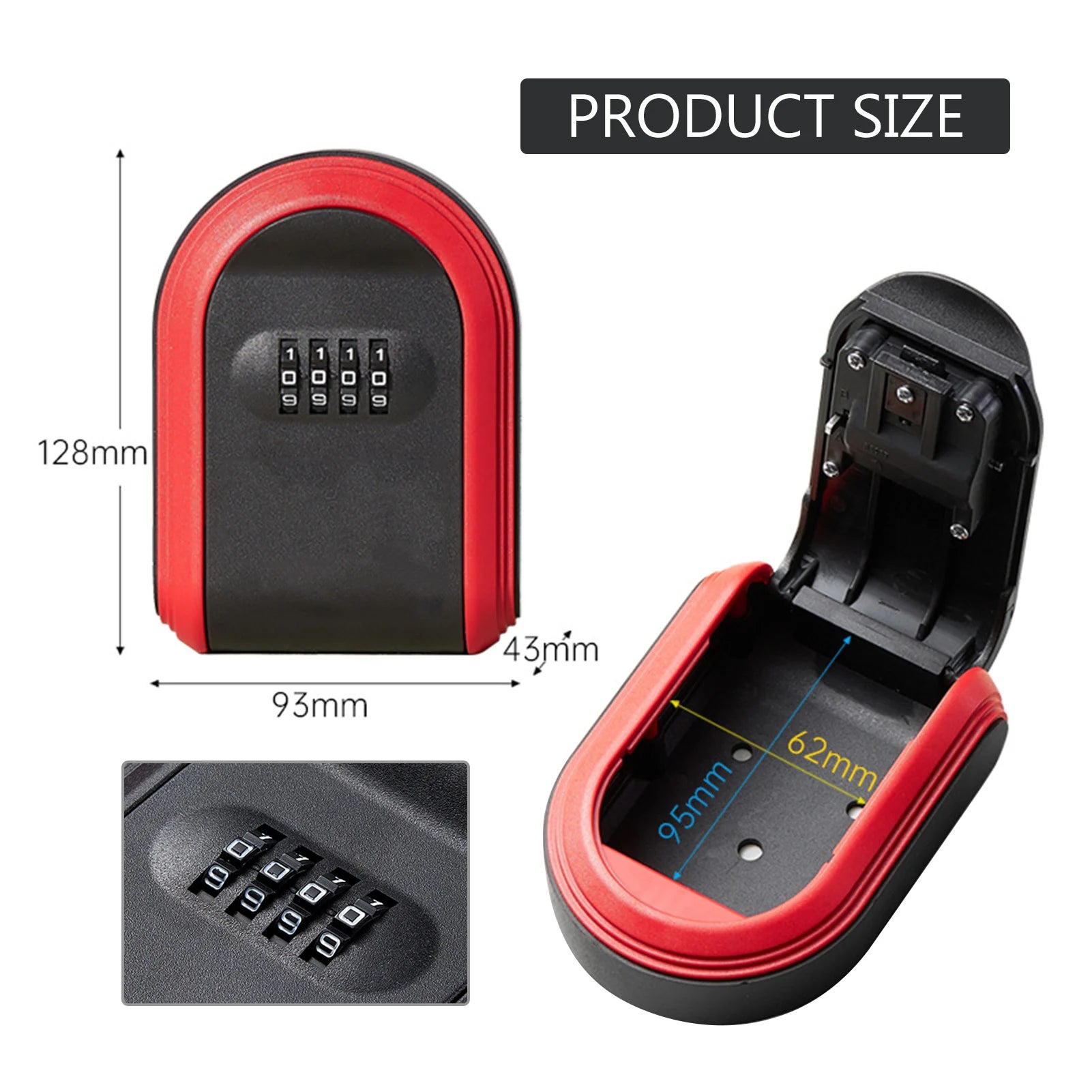 Plastic Door Key Storage Password Box Waterproof Wall Mount Key Lockbox For Homes Key
