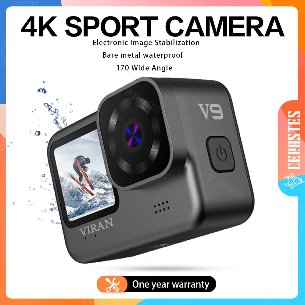 CERASTES 2023 New 4K60FPS WiFi Anti-shake Action Camera Go With Remote Control Screen Waterproof Sport Camera pro drive recorder