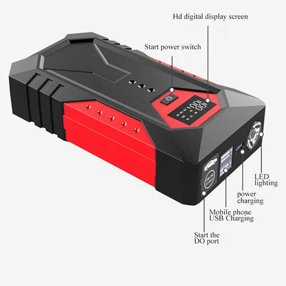 New 22000mAh Portable Car Jump Starter Power Bank Car Booster Charger 12V Starting Device Petrol Diesel Car Emergency Booster