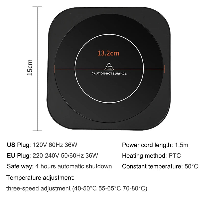 Electric Constant Temperature Cup Heater Mug Warmer Mat Smart Thermostatic Cup Coaster Tea Coffee Milk Heating Dish Pad Gift