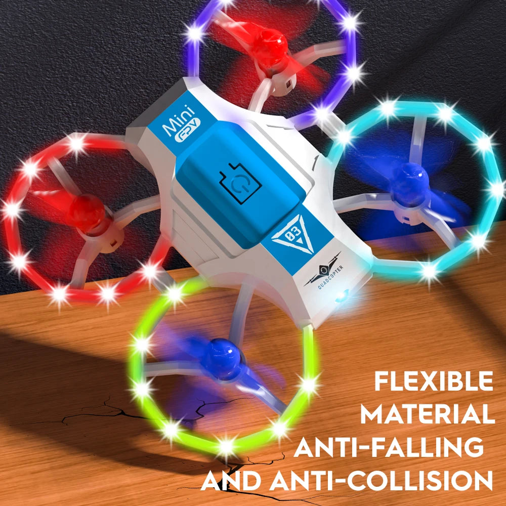 Mini RC Drone with Voice Controlled Lighting Small 4-Axis Quadcopter 2.4G Remote Control Aircraft Toys for Boy Kids Gifts