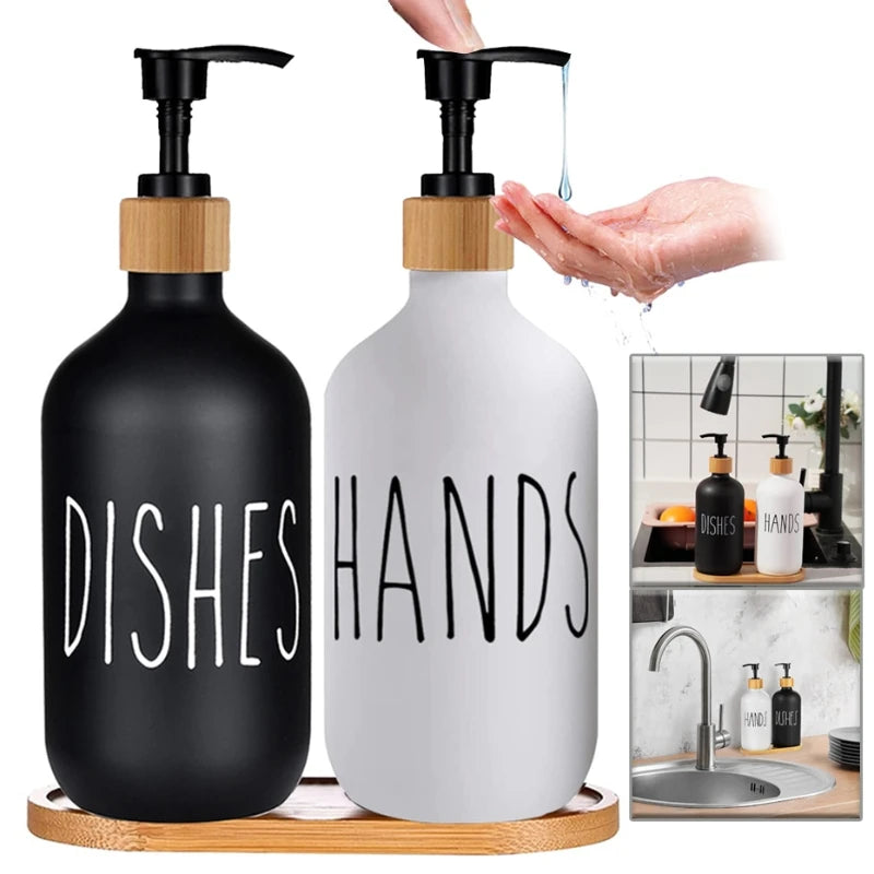 500ml Press Split Bottle Matte Boston Bottle Hand Sanitizer Lotion Bottle Hand Soap Dish Soap Dispenser with Pump Soap Bottle