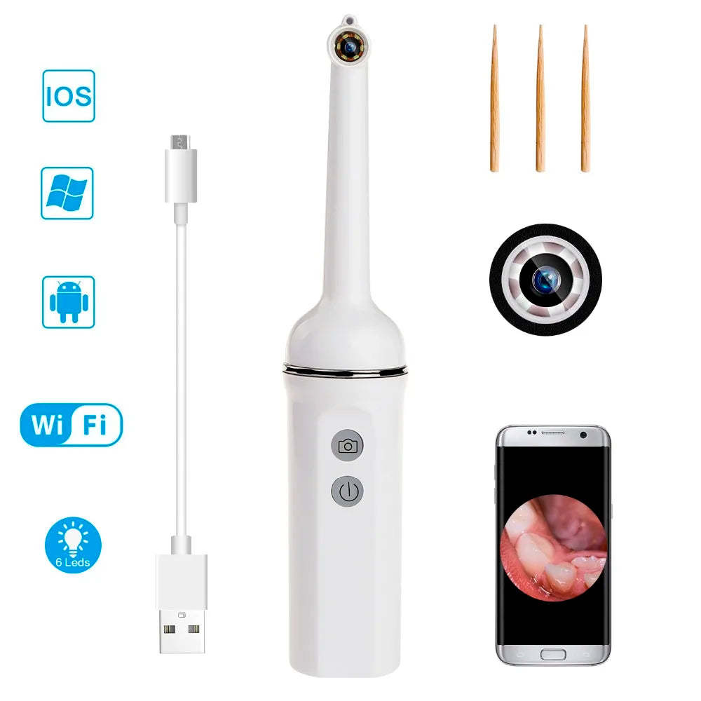 2MP 1080P Tooth Cleaning Inspection WIFI Endoscope CMOS Borescope Intra Oral Digital Microscope  Otoscope Teeth Check Camera