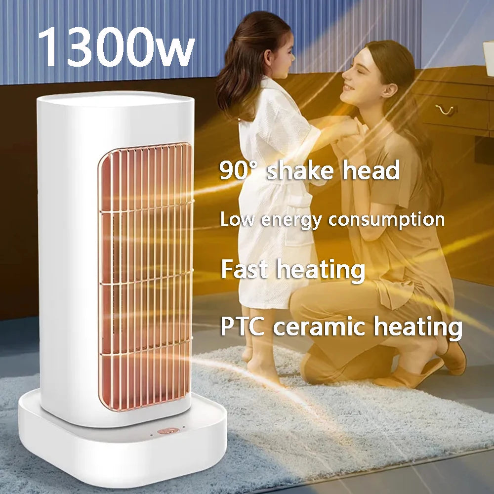 1300W Desktop Electric Heater for Home Bedroom Office PTC Ceramic Heating Warm Air Blower Low Consumption Warmer Heating Fans