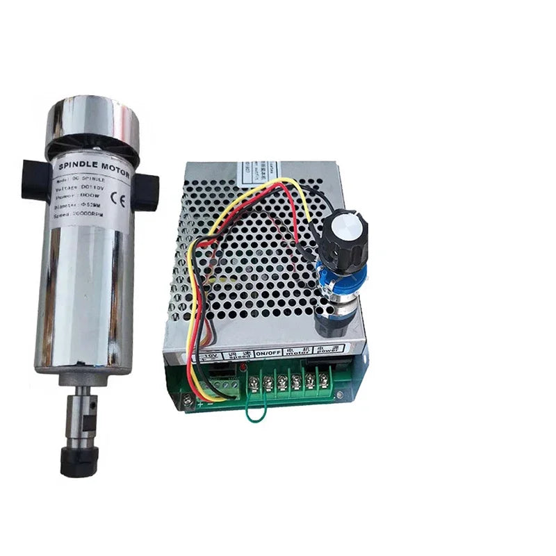 Air cooled 0.8kw DC110V 20000RPM CNC spindleMotor Kit / chuck 800W Spindle Motor + Power Supply speed governor For Engraving