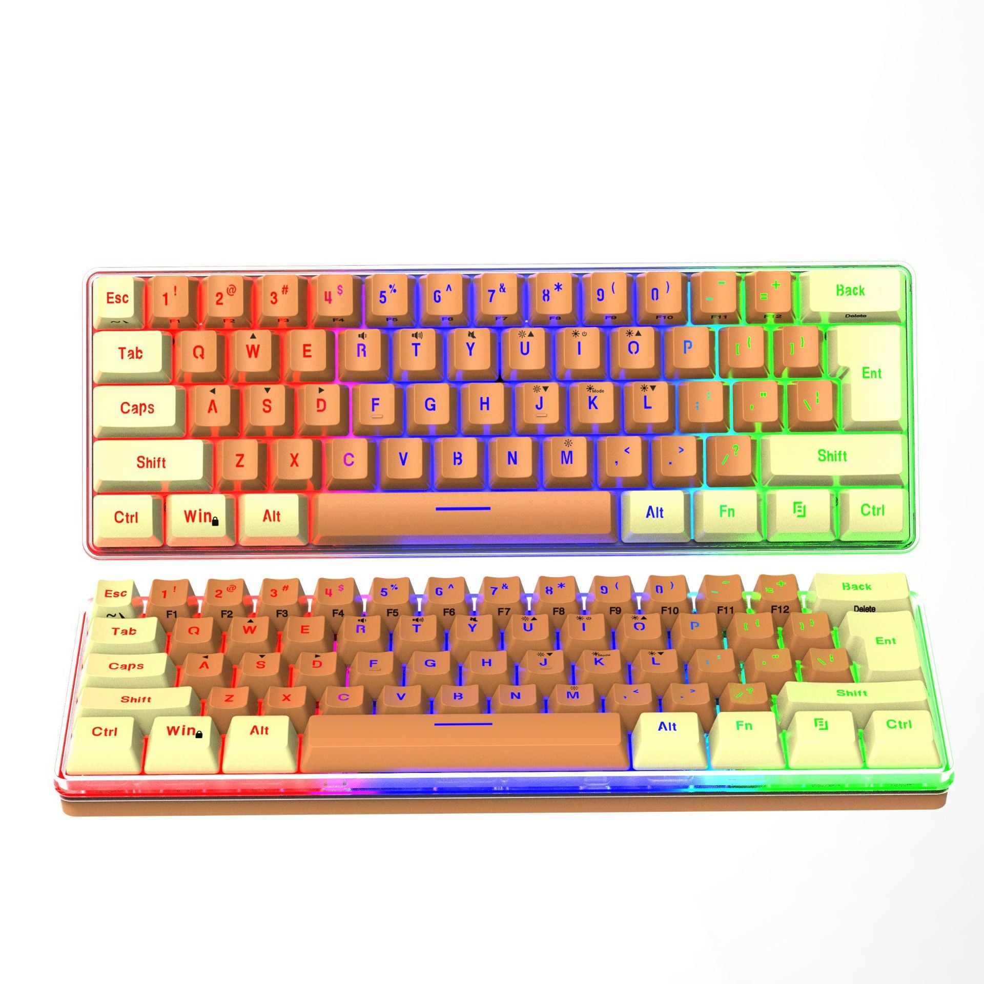 61 Key K401 for PC Laptop Desktop Wired Gaming Film Keyboard RGB Illuminated Keyboard 60% PC Gaming Keys