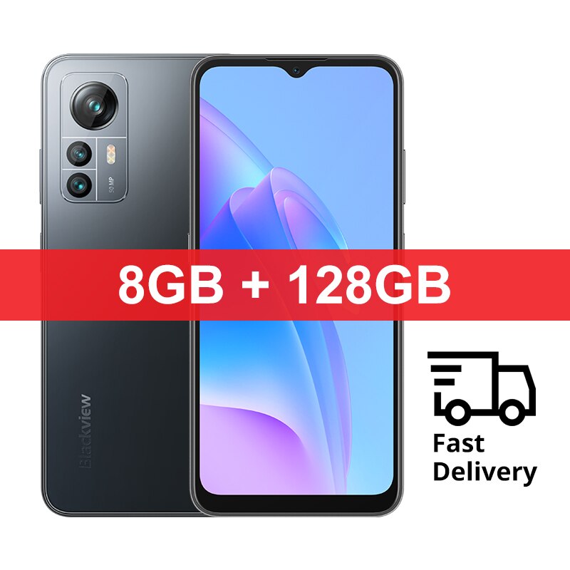 【World Premiere】 Blackview A85 Global Version 8GB 128GB 6.5'' HD+ 90Hz Display 50MP Camera 4480 mAh Battery NFC