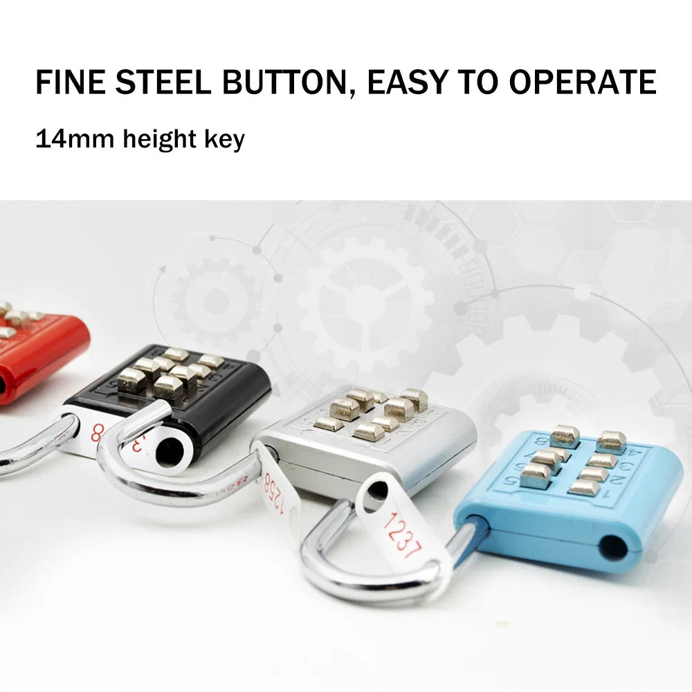 Mini Padlock Push Button 8 Digit Combination Code Lock for Home School Gym Locker Luggage Travel Luggage Case Code Lock