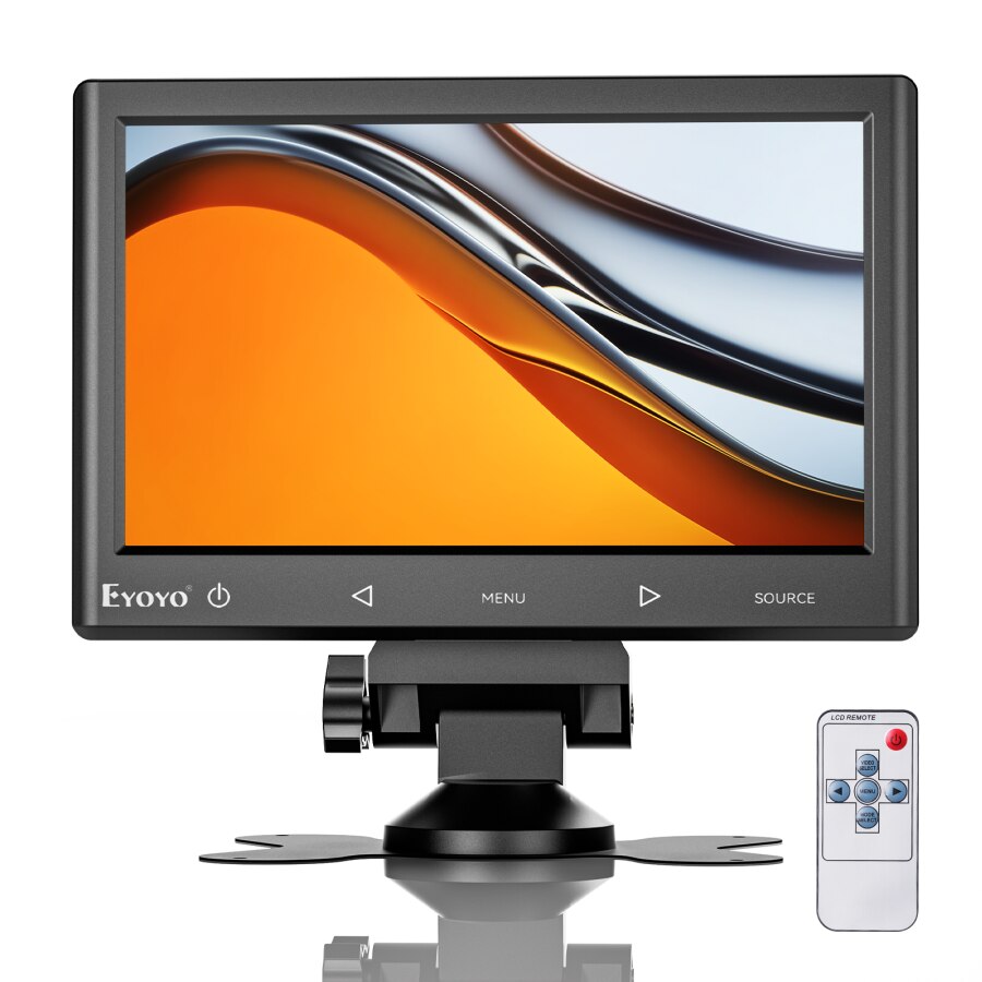 Eyoyo 10/7 Inch HDMI Monitor with Sensitive Touch Buttons & Speaker & Remote Controller HD 1024x600 IPS Screen DC 12V/USB  Power