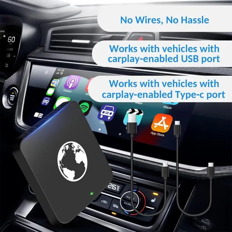 Smart Vehicle System Box Blue Tooths WiFi Auto USB Phone Auto Connect Car Play Dongle Black Wireless Casting Car Machine Adapter