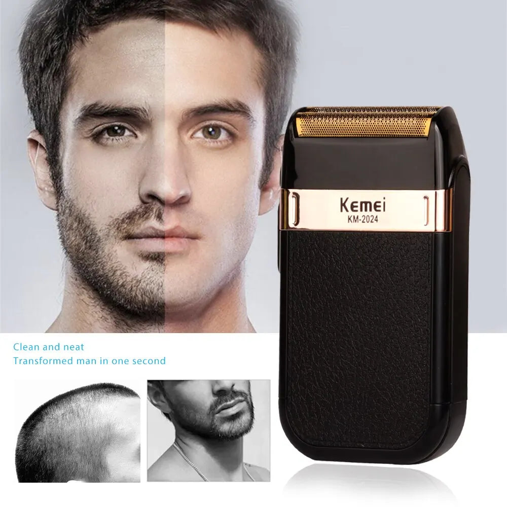 Kemei Powerful Rechargeable Shaver For Men Electric Shaver Sheet Beard Hair Shaving Bald Head Electric Shaver