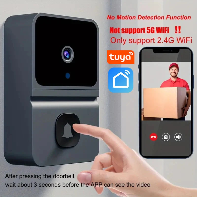 Tuya WiFi Video Doorbell Wireless HD Camera 480P Smart Home  Security Protection Two Way Intercom Night Vision Smart Doorbell
