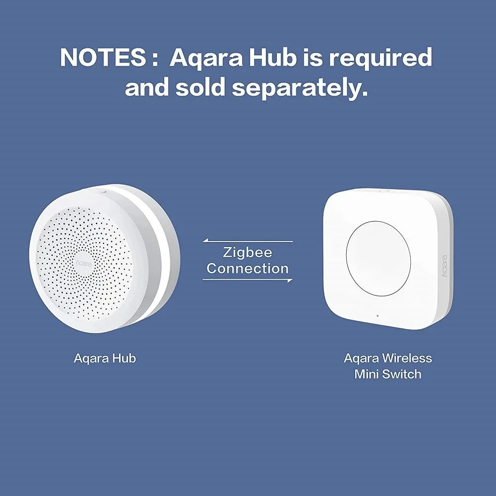 Aqara Wireless Mini Switch Zigbee Connection Versatile 3-way Control Button for Smart Home Devices Compatible with Apple HomeKit