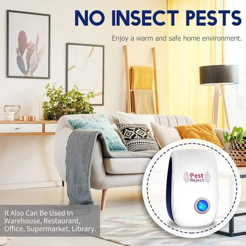 Ultrasonic Pest Repeller US/EU Electronic Mosquito Killer Indoor Pest Repellent Ultrasonic Plug in Insect Bug Spider Control