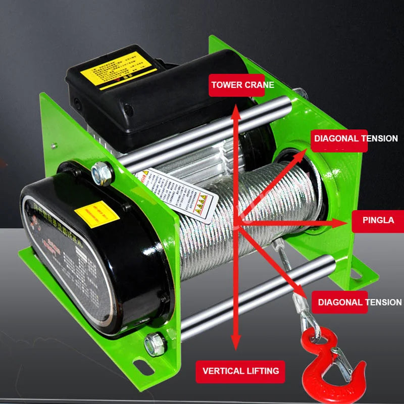 Electric Hoist 400kg/600kg Electric Winch Steel Electric Lift 220V With Wireless Remote Control 12m/min