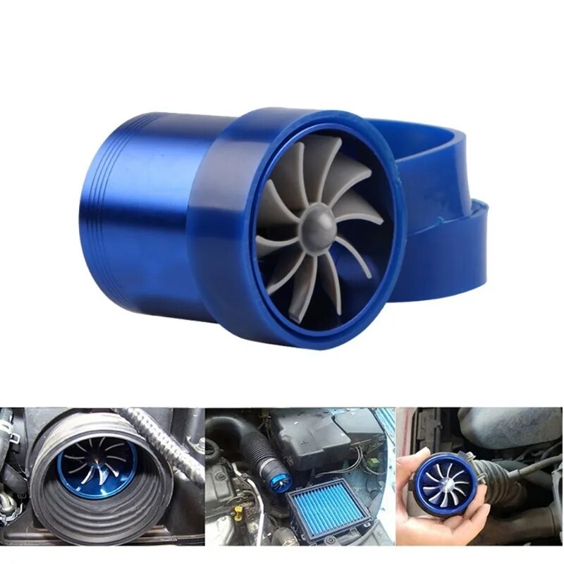 Car Air Intake Turbonator Single Fan Turbine Automobile Intake Turbo Vehicle Engine Turbocharger Power Conversion Accessories