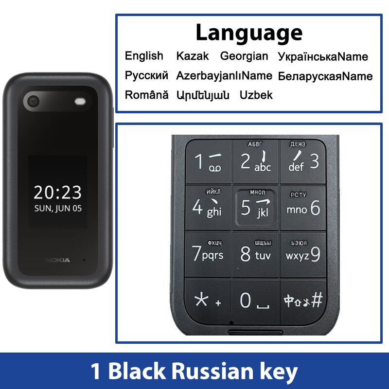 New and Original Nokia 2660 4G Feature Flip Phone 2.8" Display Bluetooth FM Radio 1450mAh Dual SIM Rugged Push-button Telephone