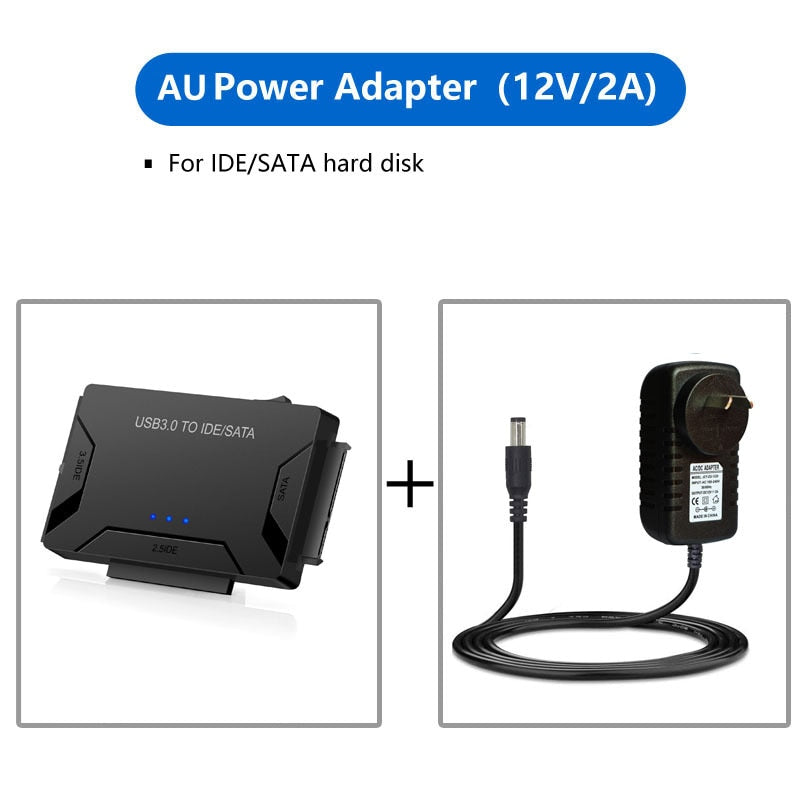 USB 3.0 to IDE SATA Hard Drive Reader Adapter Universal External Ultra Recovery Converter Kit for 2.5 3.5 HDD SSD DVD CD-ROM