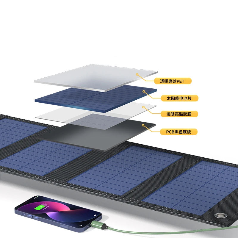 6000mAh 8W 5V USB Portable Foldable Waterproof Solar Panel Cells Portable Outdoor Battery Cells Charger For Camping Hiking