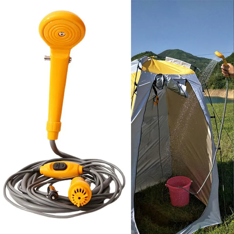 Camping Shower 12V Electric High Pressure Pump Outdoor Hiking Travel Portable Shower Set Plant Watering Car Washer Pet Cleaning