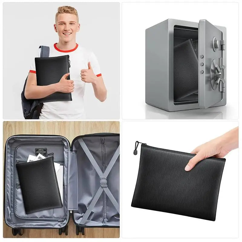 Fireproof Money Bag For Cash Fireproof Waterproof Document Bag Waterproof File Organizer Travel Safe Bags For Important Files