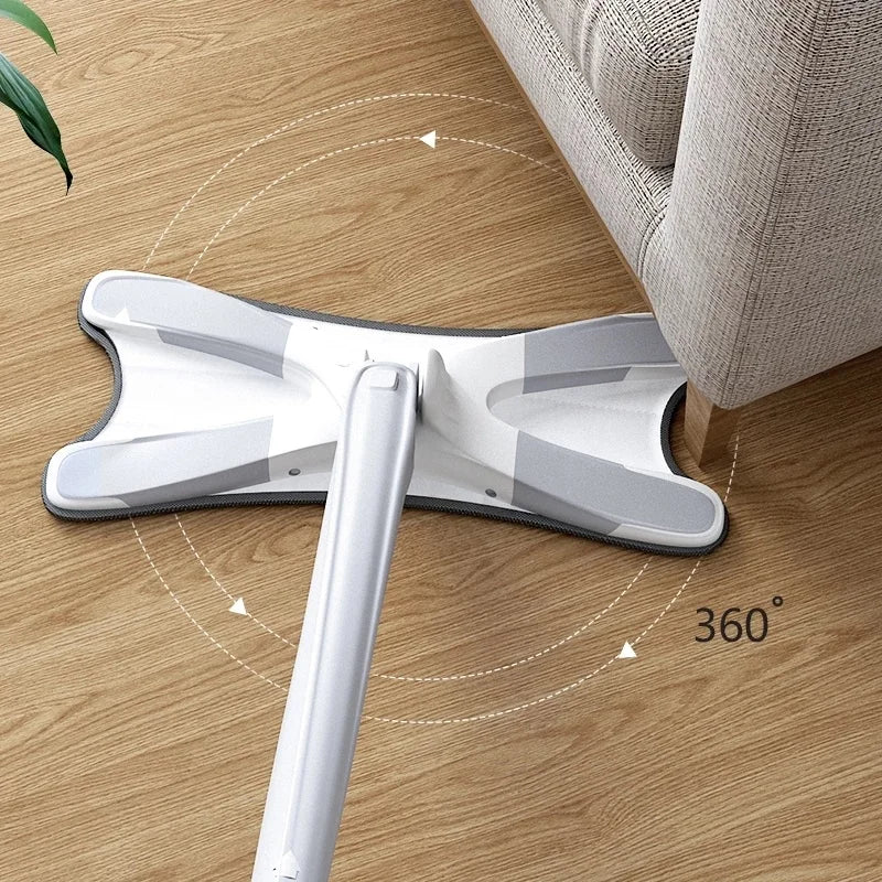 X-type Floor Mop With Bucket Free Hand Washing Lazy Squeeze Automatic Spin 360 Rotating Wooden Flat Mop Household Cleaning Tools