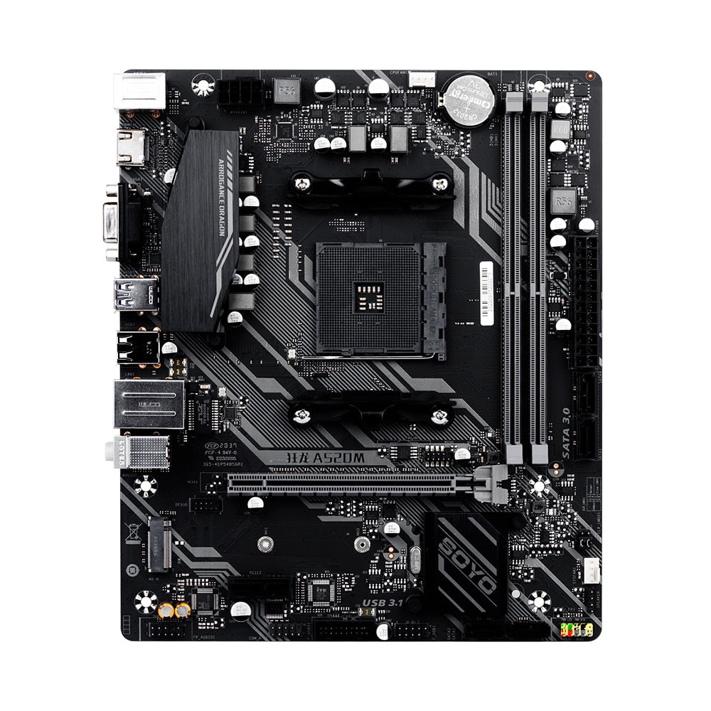 SOYO Full New Dragon A520M Motherboard Support AMD Ryzen CPU(3600/4650G/5600G/5600X) M.2 NVME USB3.1 Dual Channel DDR4 Memory