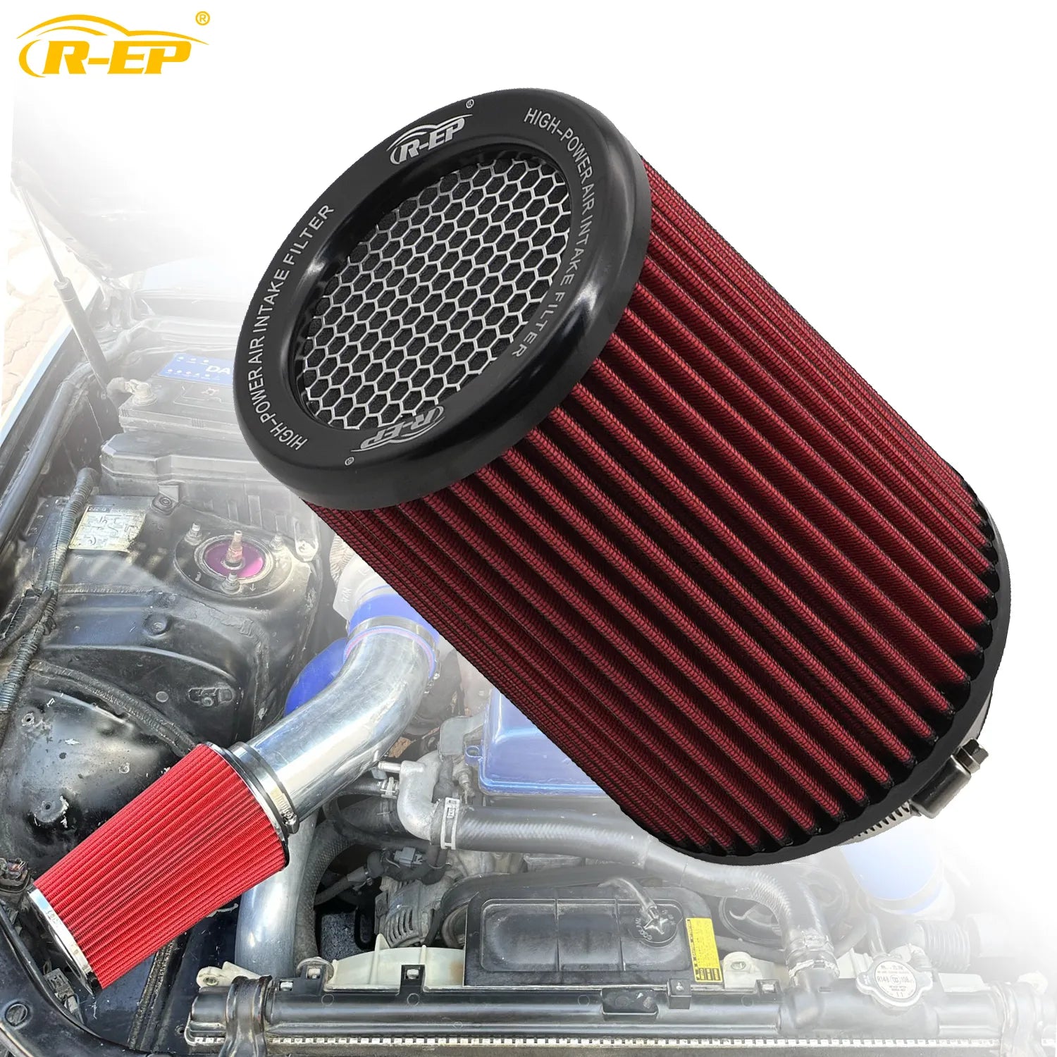 Car 76MM 89MM Performance High Flow Air Filter Universal Cold Cone Air Intake Filters 3" 3.5inch for Sport Car Engine Air Inlet