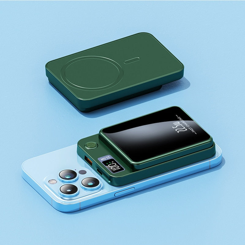 10000mAh Magnetic Power Bank PD20W Magsafing Fast Charging External Battery For Iphone 15W Wireless Charge Powerbank For Huawei