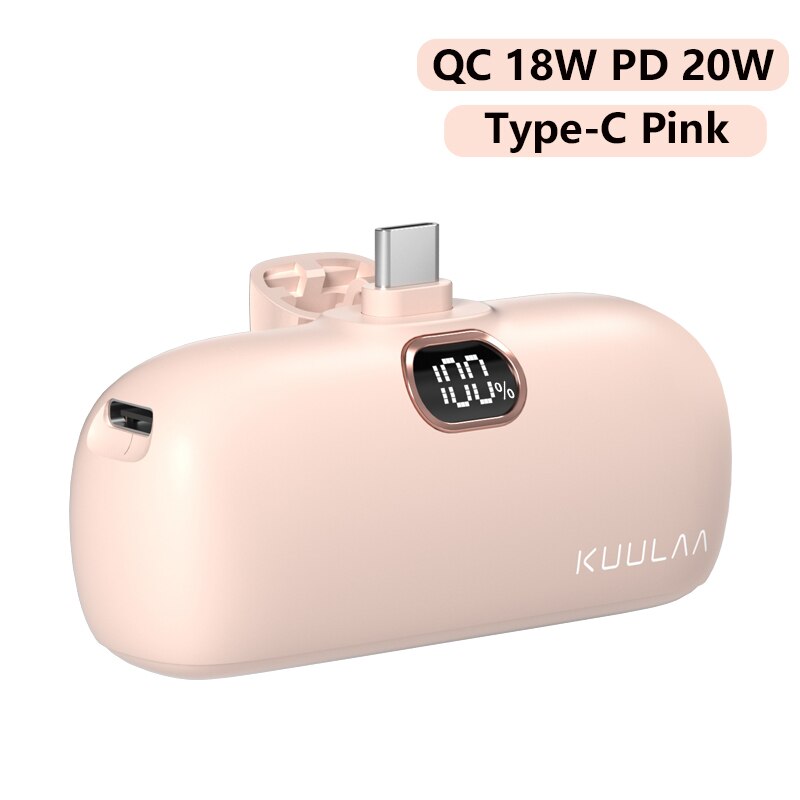 KUULAA Mini Power Bank 5000mAh PowerBank QC PD Fast Charging For iPhone 14 13 12 Batterie Externe Portable Charger For Samsung