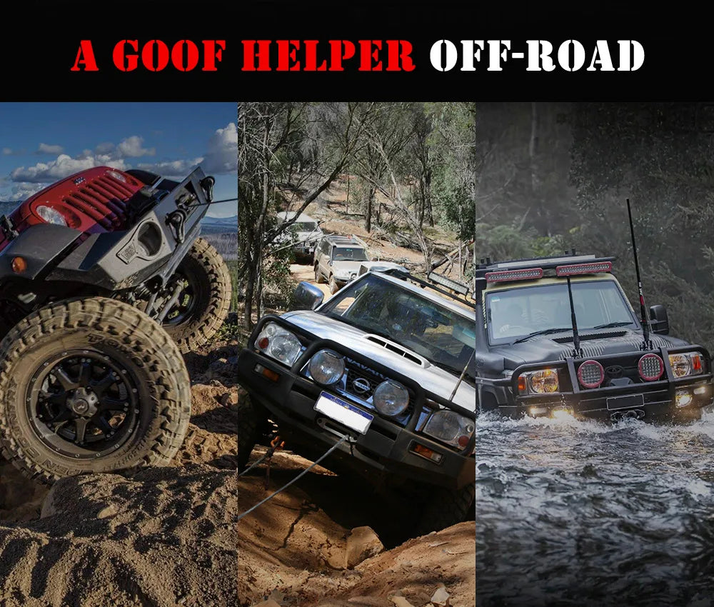 FIERYRED 12V 13000LBS/5909KG IP67 Car 4x4 SUV Wired/Wireless Control Synthetic Rope Electric Winch