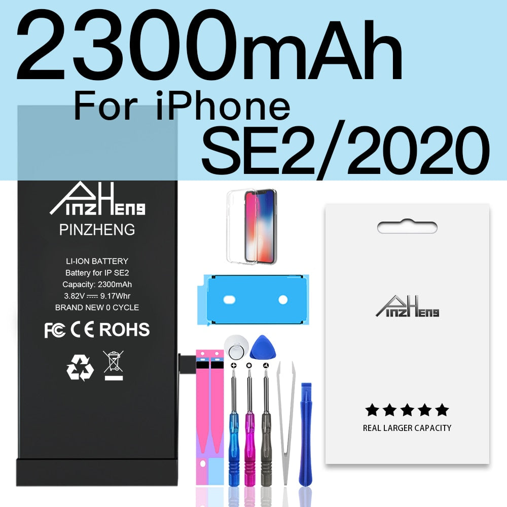 PINZHENG Original High Capacity Battery For iPhone 5S SE 5 6 6S 7 8 Plus Phone Replacement Batteries Warranty One Year Bateria