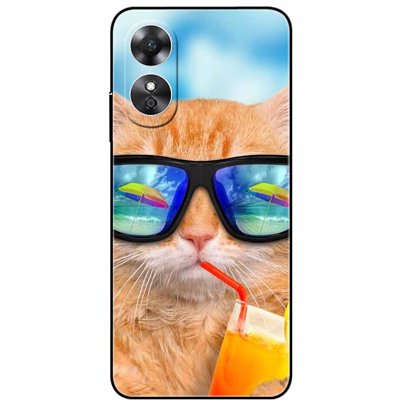 For OPPO A98 5G A 98 Case Silicone Soft Wolf Lion Cat Black Bumper Funda Coque for OPPO A98 2023 CPH2529 OPPOA98 Protective Bag