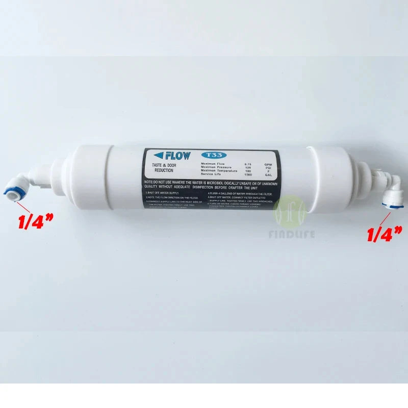 Quick connect 10 Inch T33 with 2pcs fitting Water Purifier INLINE COCONUT Carbon Post  WATER FILTER cartridge  REVERSE OSMOSIS