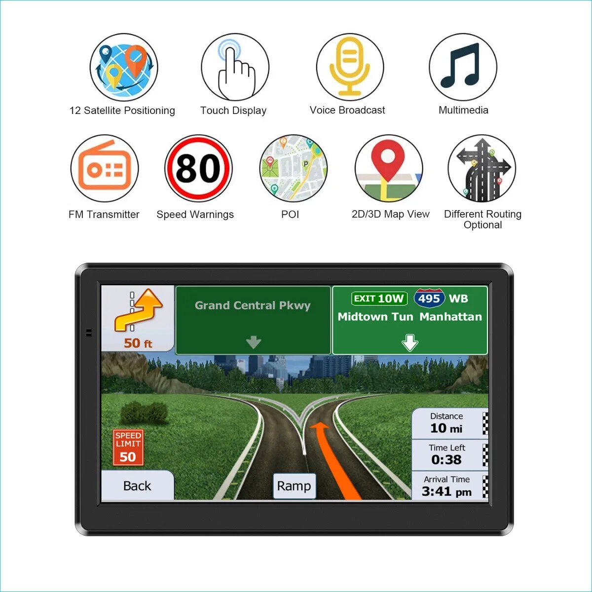 7" HD Car GPS FM Bluetooth AVIN latest Europe South America USA Middle East World Map Sat nav Truck gps navigators 5" navigators
