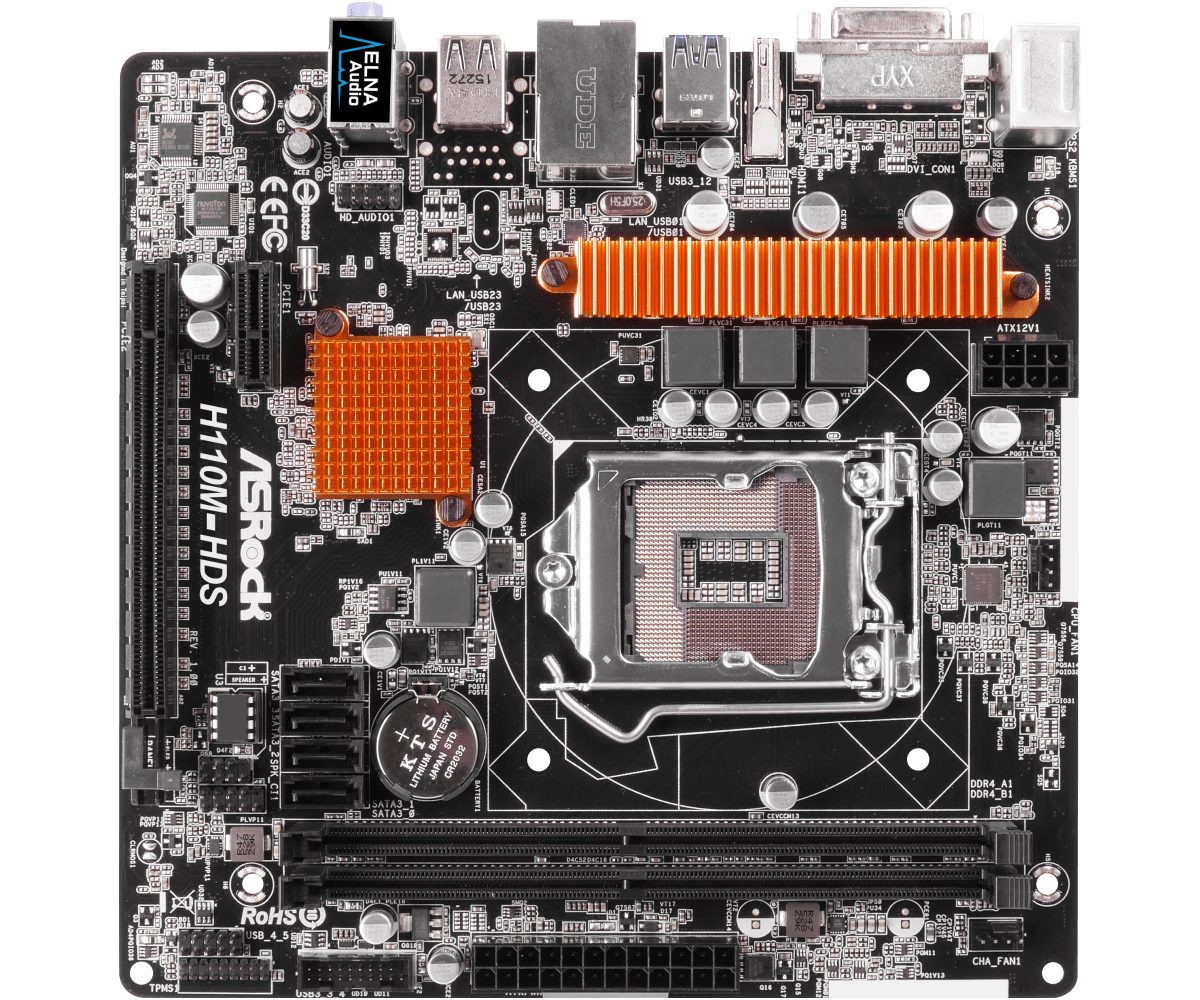 Refurbished H110M HDS Micro ATX motherboard  LGA 1151  DDR4  32 GB