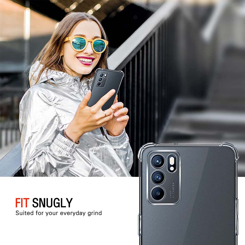Clear Case for Oppo Reno 6 5G Reno6 4G Crystal Soft TPU Transparent Shockproof Phone Cover for Reno 7 4G Reno 5 4G Reno 3 2F 2Z