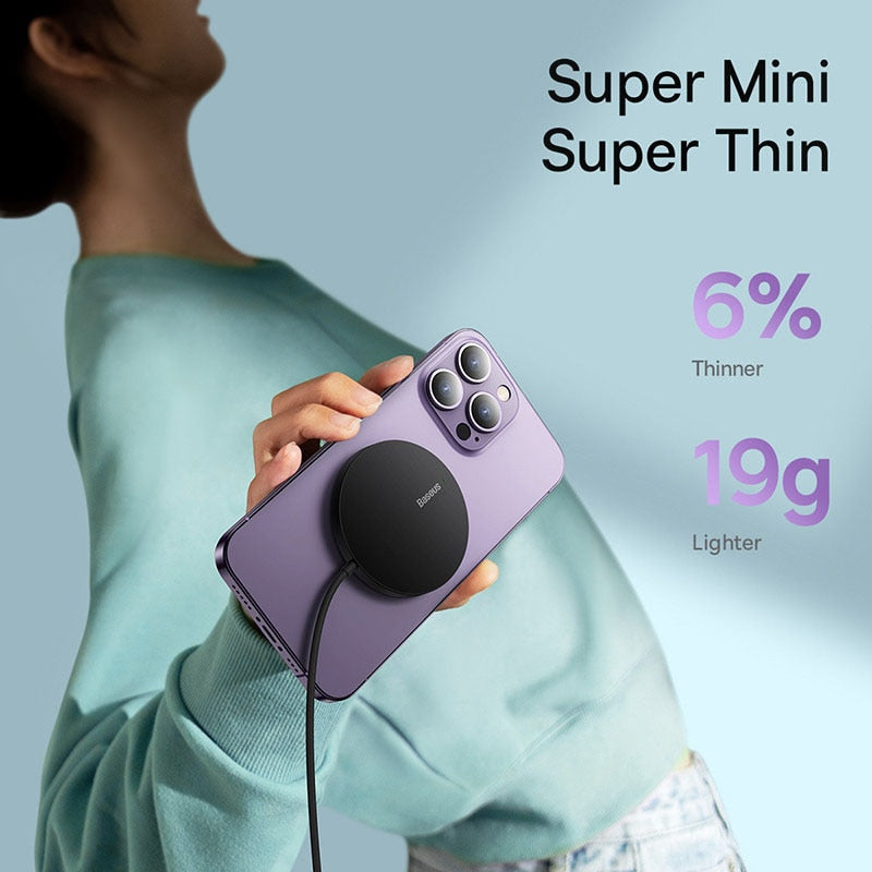 Baseus 15W Magnetic Wireless Chargers for iPhone 14 Qi Wireless Charger Fast Chaging Pad for iPhone 13 12 Mini Phone Charger