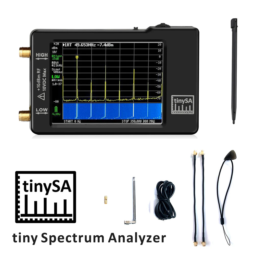 Hand held tiny Spectrum analyzer Upgraded TinySA 2.8" display 100kHz to 960MHz with ESD proteced Version V0.3.1_E