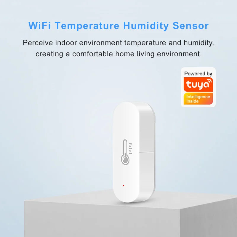 Tuya Wifi Smart Temperature And Humidity Sensor Battery Powered Smart Home Security Work With Alexa And Google Home Assistant