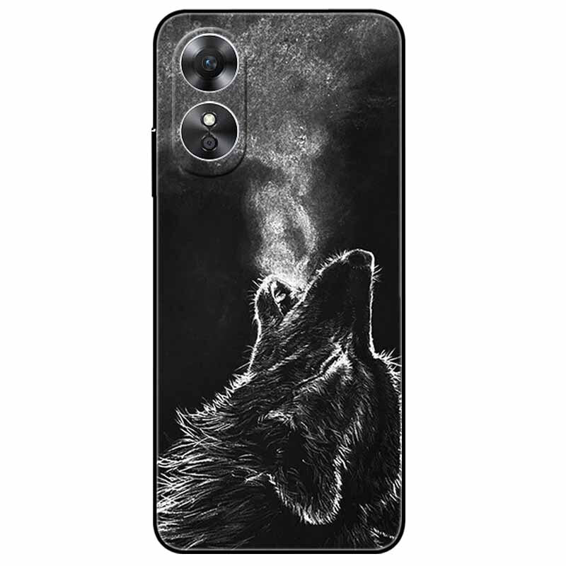 For OPPO A98 5G A 98 Case Silicone Soft Wolf Lion Cat Black Bumper Funda Coque for OPPO A98 2023 CPH2529 OPPOA98 Protective Bag