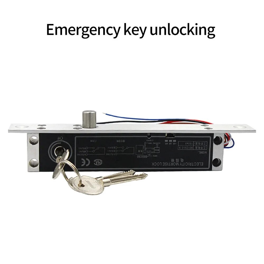 DC 12V Fail Secure Electric Drop Bolt Lock Cylinder Deadbolt Lock With Key Door Contact Output for Home Access Control System