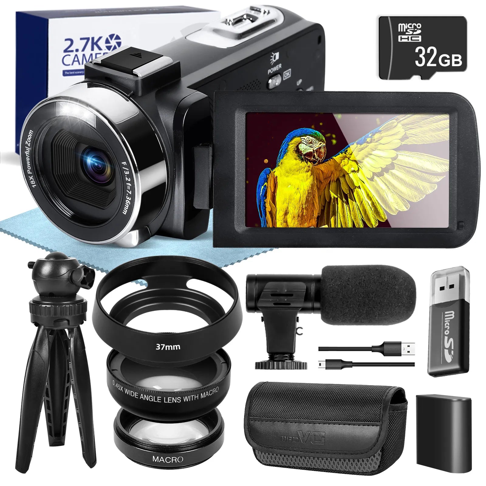 G-Anica 2.7K Video Camera 42MP Digital Camera Vlogging Camera for 3.0inch Flip Screen Camcorder with Remote Control