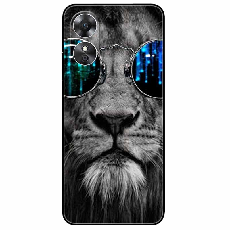 For OPPO A98 5G A 98 Case Silicone Soft Wolf Lion Cat Black Bumper Funda Coque for OPPO A98 2023 CPH2529 OPPOA98 Protective Bag