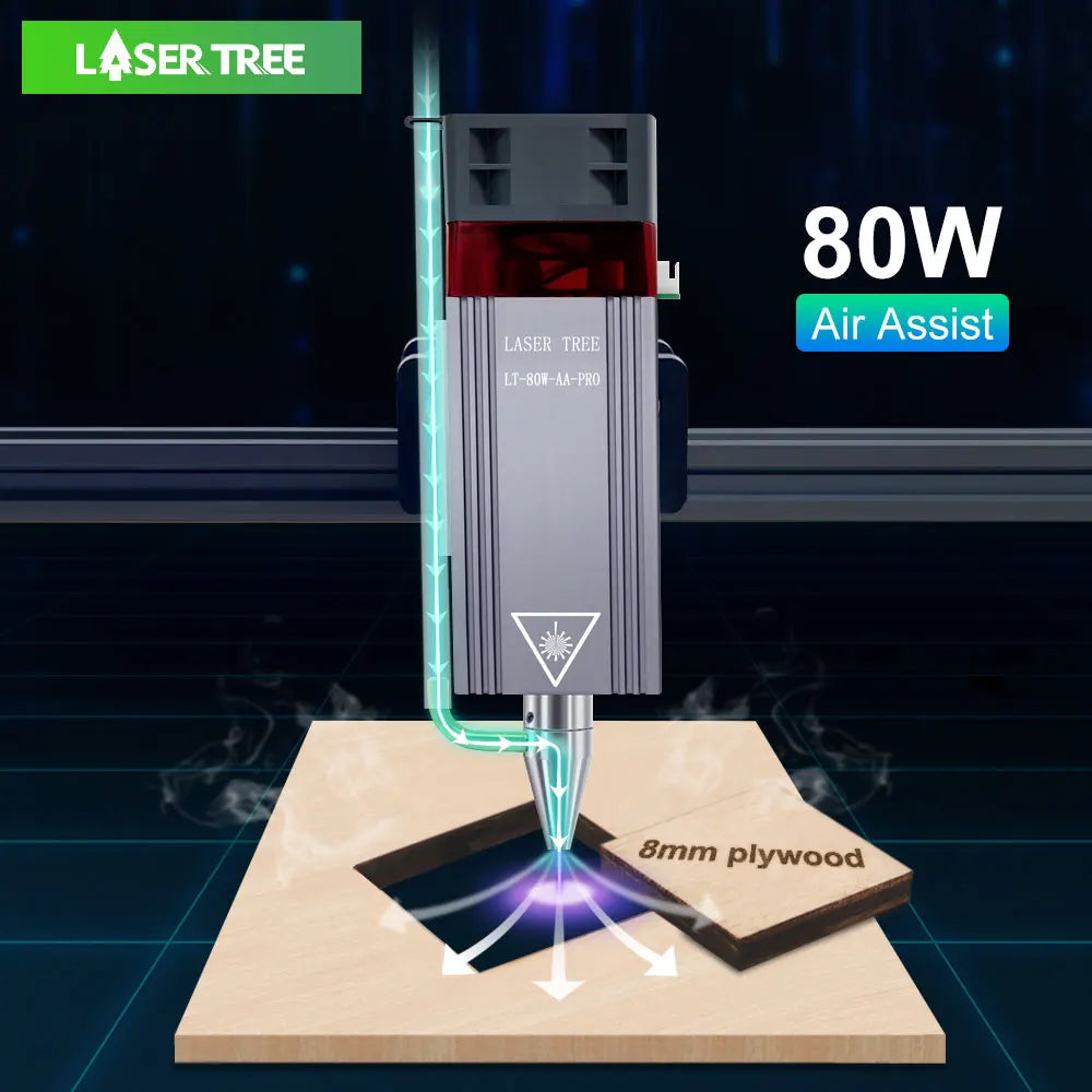 LASER TREE 20W 40W 80W Laser Module 450nm Laser Head Blue Laser for CNC Laser Engraving Cutting Machine Wood Working DIY Tools