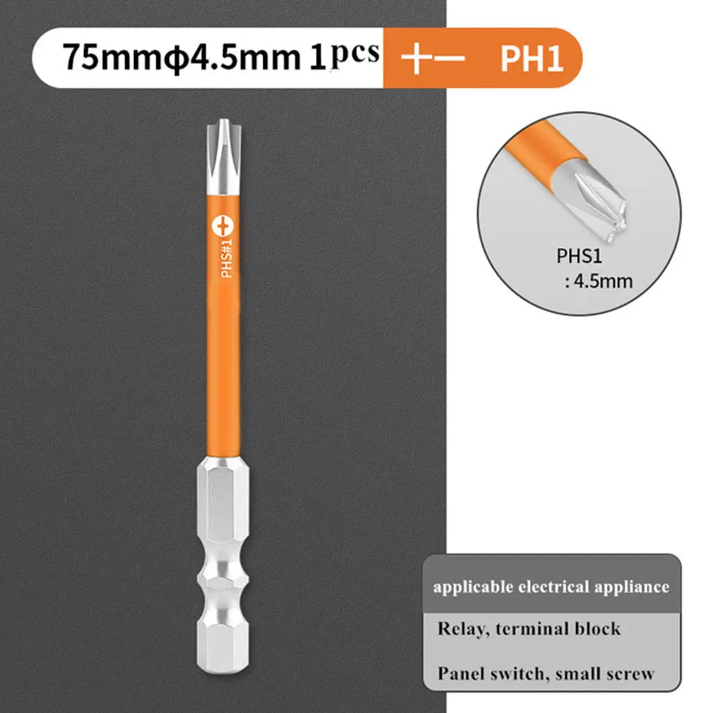 75mm/100mm Magnetic Special Slotted Cross Screwdriver Bit For Electrician PH1 PH2 PZ1 PZ2 For Socket Switch Hand Tools